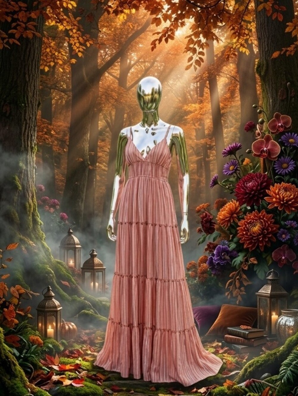 Striped Maxi Sundress in Terracotta Pink